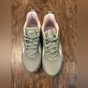 Reebok NWOT Women's Pink and Green Sneaker. Size 7.5